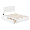 Solid Wood Full Size Platform Bed with Trundle in White S484381