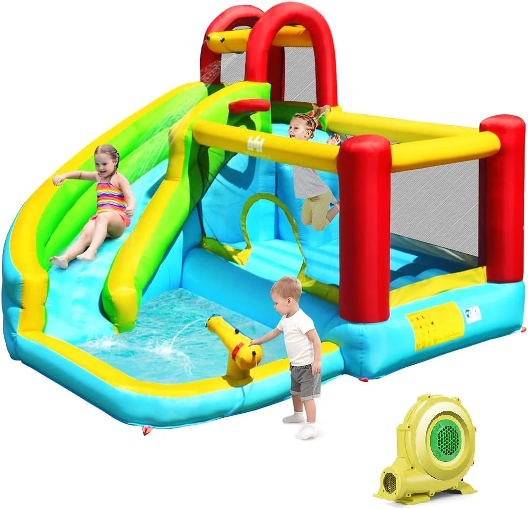 Inflatable Water Slide Bounce House with Splash Pool U98907