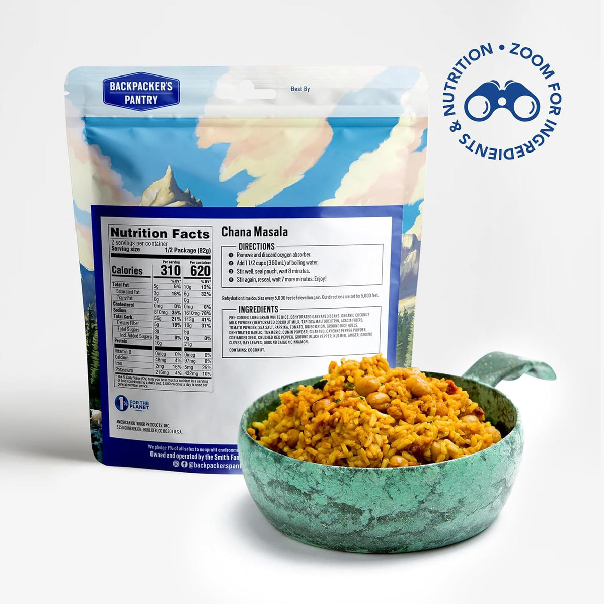 Chana Masala Freeze Dried Vegan Gluten-Free Food Y2379