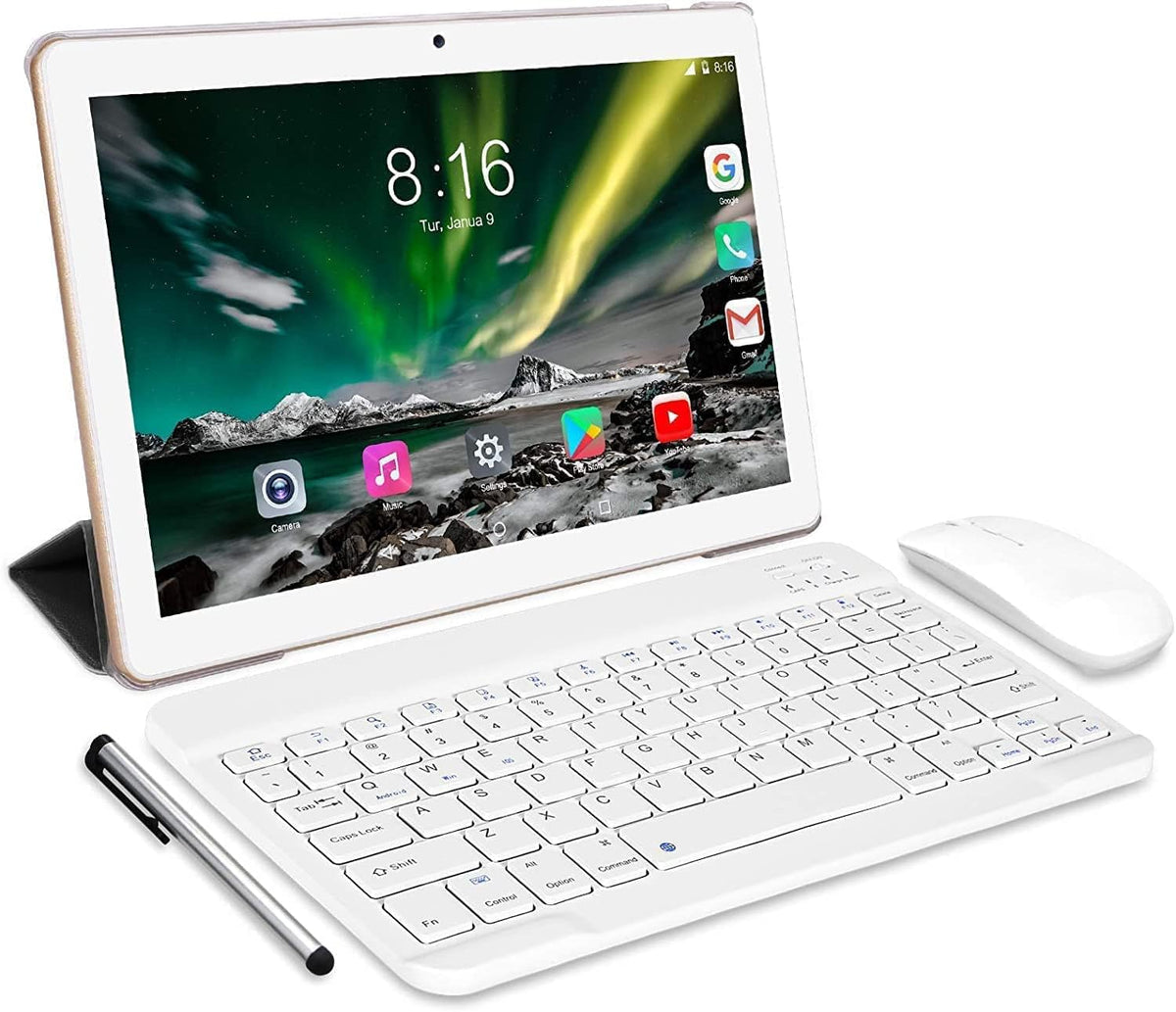 10 Inch 8 Core Android Tablet 4GB RAM 64GB ROM Golden O160