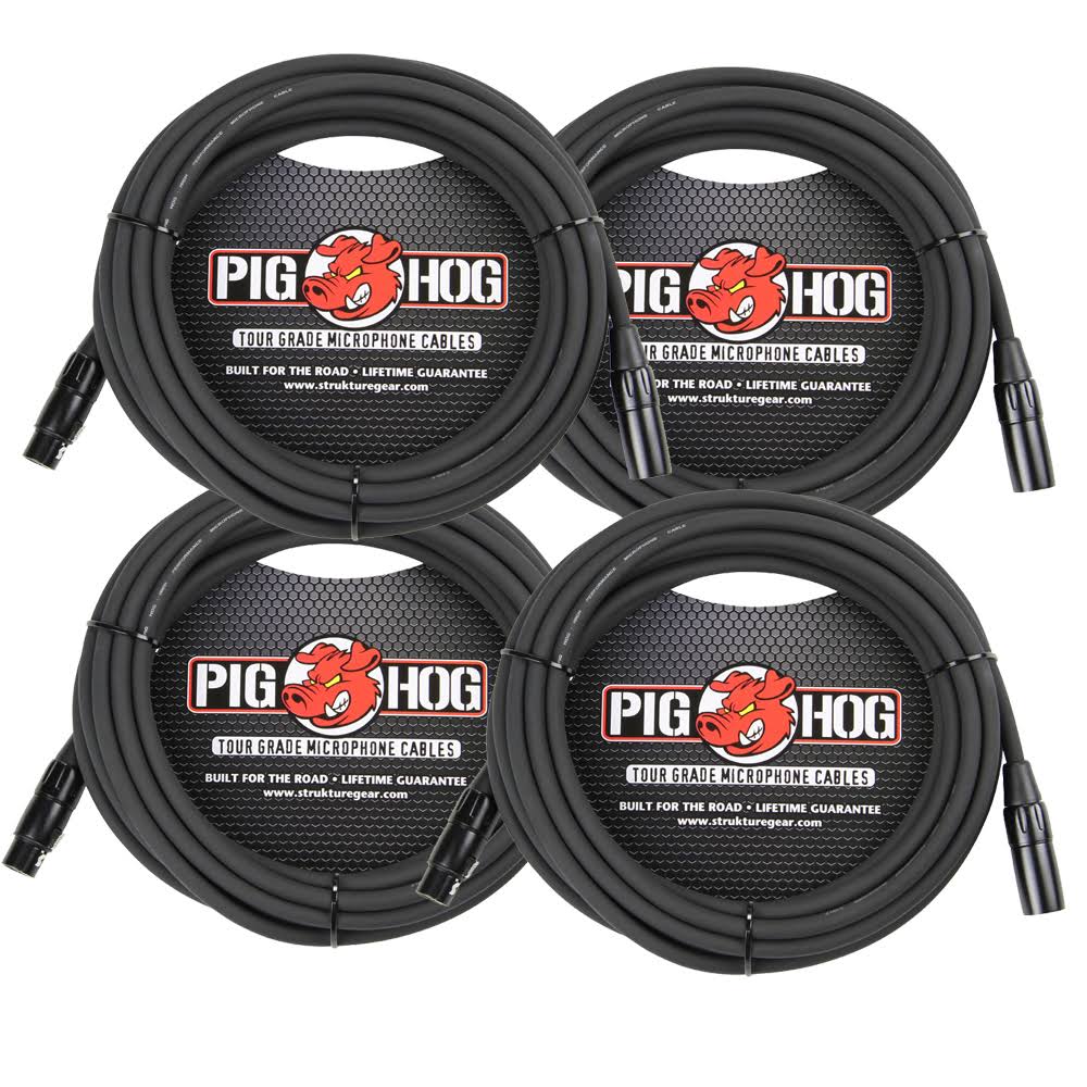 20ft XLR Microphone Cable 4 Pack R2012