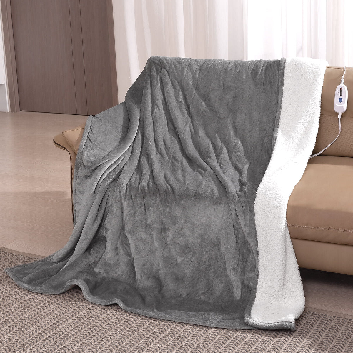 Electric Blanket Full Size 4 Heating Levels Machine Washable L709043