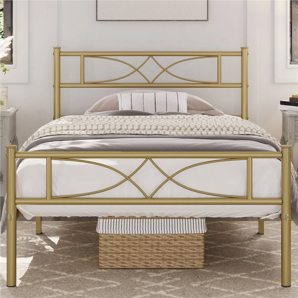 Black Queen Metal Bed with Headboard and Footboard Q122402
